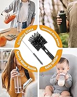 Vista 7 de MR.SIGA Water Bottle Brush and Straw Cleaner Brush, Long Handle Bottle Cleaner Brush, 2 in 1 Bottle Cleaning Brush for Sports Bottles, Baby Bottles