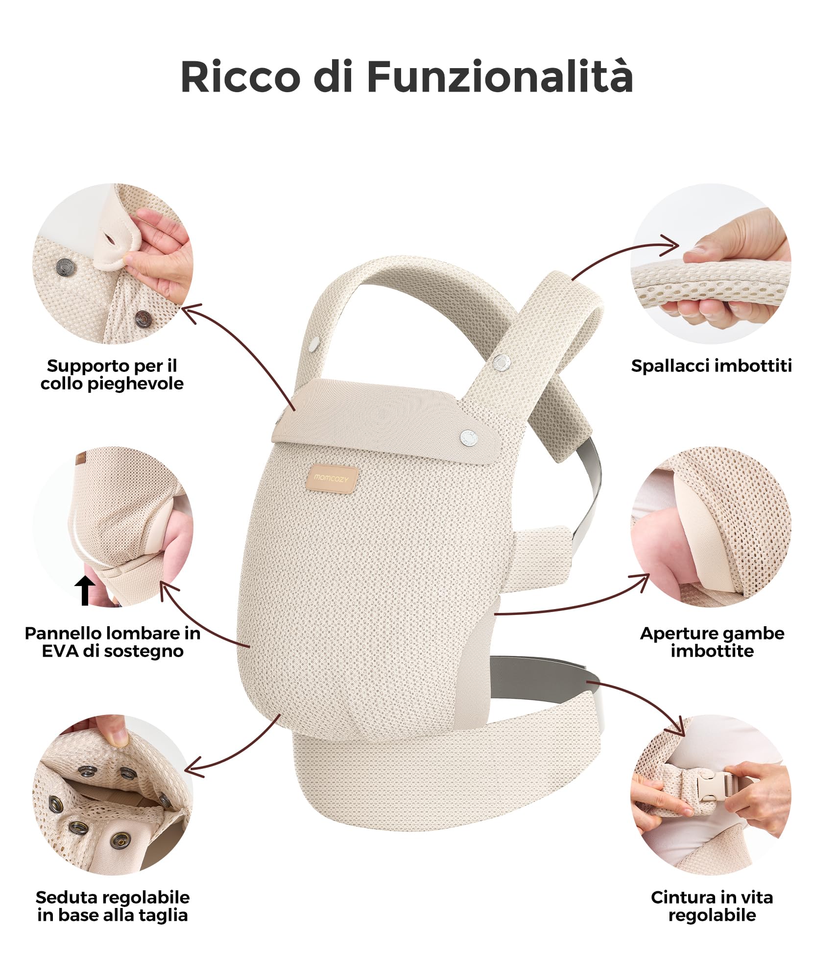 Synergee Marsupio indiano da 0,45 kg, 0,9 kg, 2,3 kg, 4,5 kg e 6,8 kg