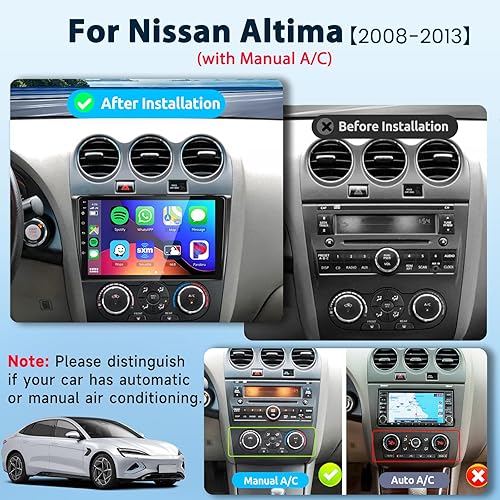 Miniatura 27 de Para Nissan Altima 2008-2012 Android 13 Estéreo de coche 9 pulgadas HD pantalla táctil Radio, inalámbrico CarPlay Android Auto GPS WiFi Bluetooth
