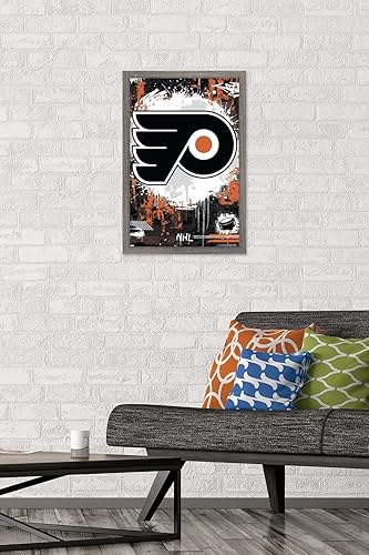 Vista 52 de Trends International NHL Philadelphia Flyers - Póster de pared Maximalist Logo 23, 14.72 x 22.37 pulgadas, versión enmarcada en bronce Versión
