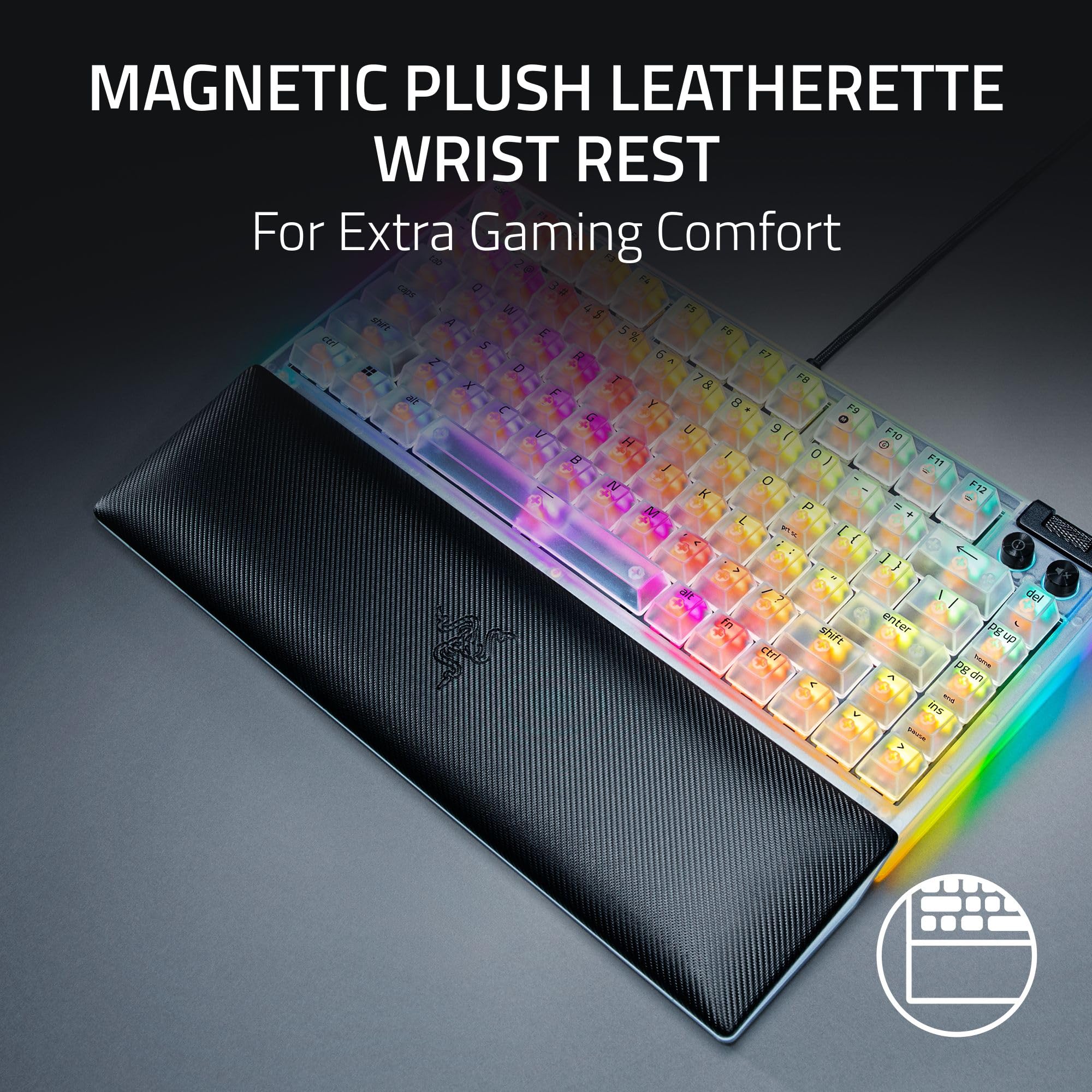 Razer BlackWidow V4 Tastiera meccanica da gioco 75%: design sostituibile a caldo - Compatto e durevole - Interruttori tattili arancioni - RGB chroma - Tasti MF Roller e Media - Poggiapolsi