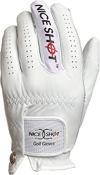 Nice Shot The Bird Men's Golf Glove in Premium White Cabretta Leather