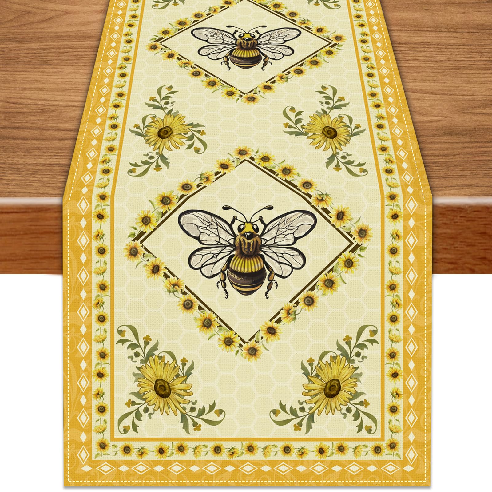 Heirloom Haven Bee Spring Table Runner 13x72 Inch