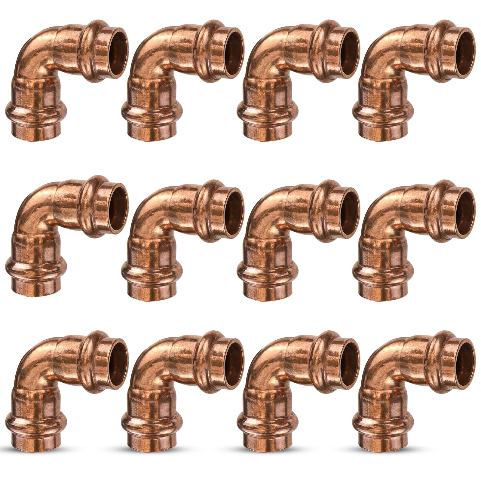Raccordi a pressione in rame 0,5", accoppiamento in rame 12PK Accoppiamento