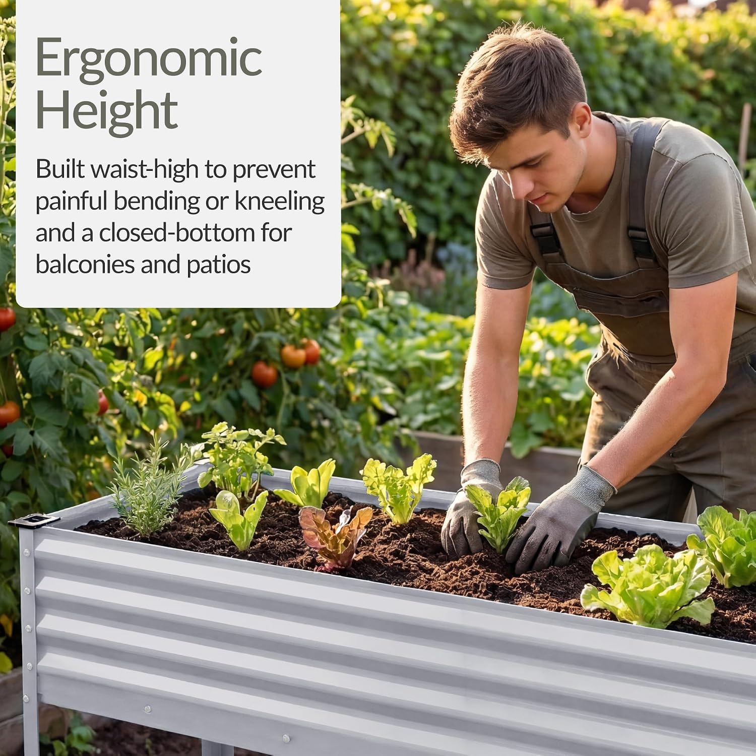 Best Choice Products 48x24x30in Galvanized Raised Garden Bed, Metal Elevated Planter Box, Vegetable Garden for Backyard, Patio, Balcony - Silver