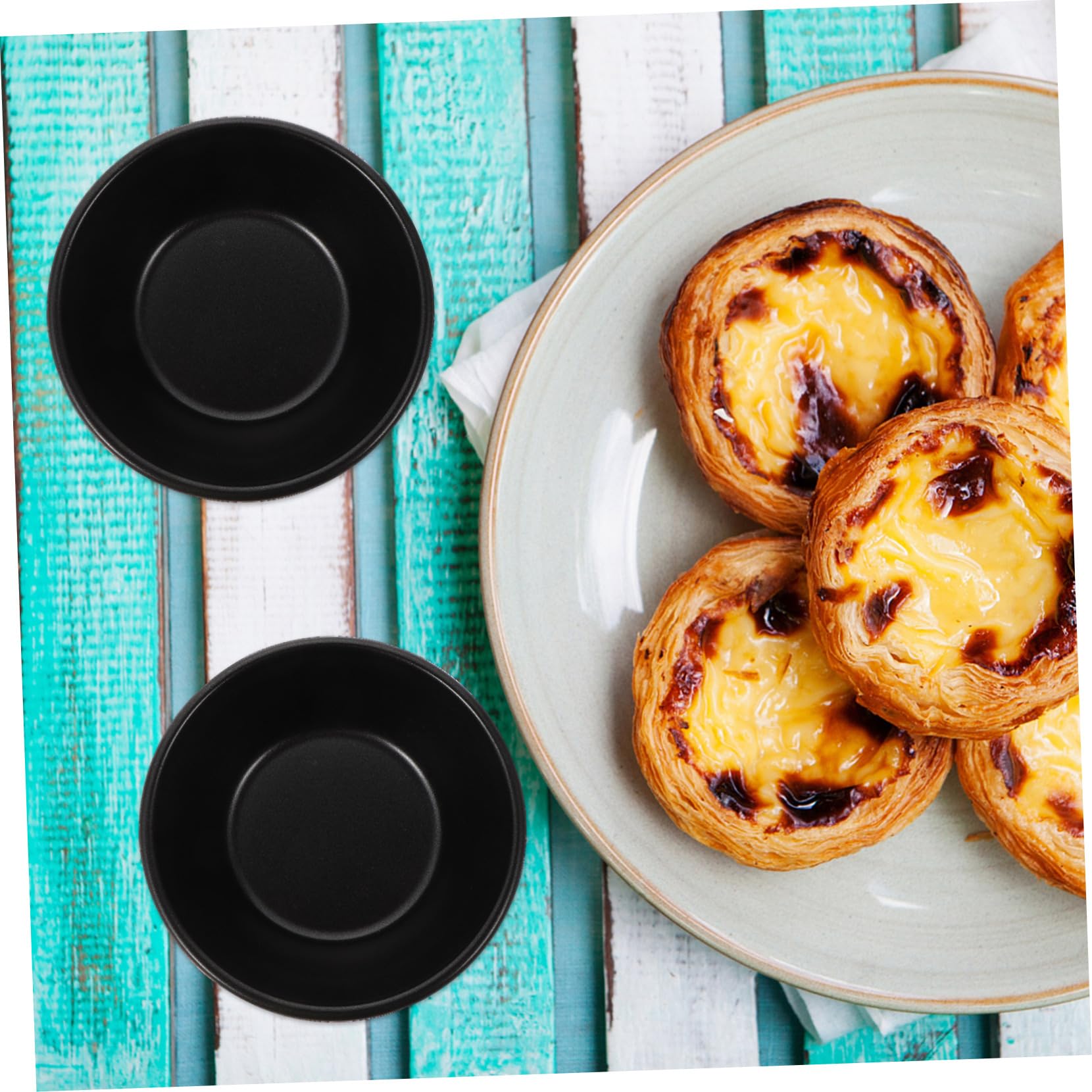 ULTECHNOVO 4 Sätze Eierkuchenform Formen Zum Backen Scharbstformen Nicht -stick Mini-kuchenformen Und Muffinformen Mini- -pfannen Kohlenstoffstahl Black 4 Stück * 4
