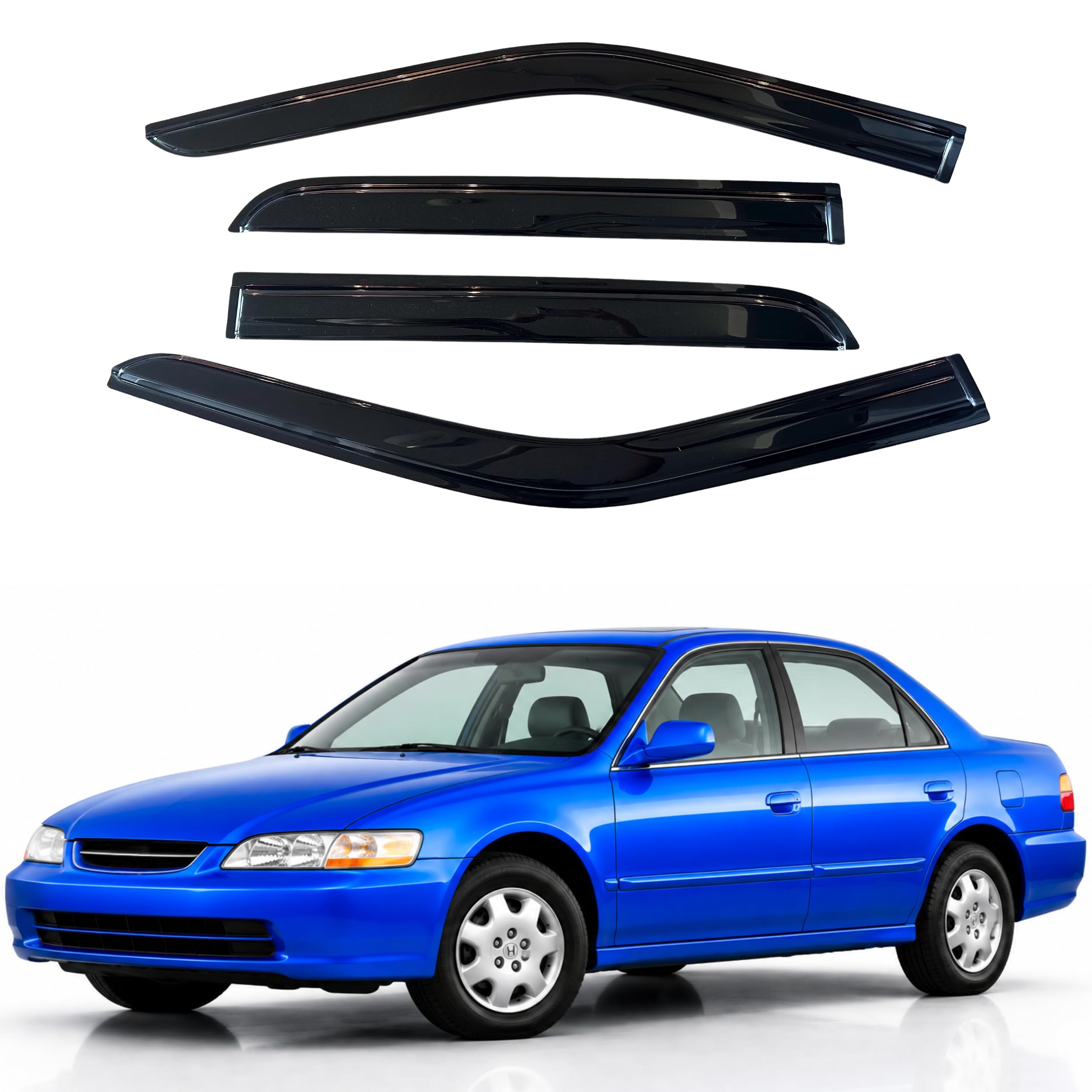 IG Window Visors Fit for 1998-2002 Honda Accord, Out-Channel Rain Guards Vent Wind Deflectors 4PC, Car Accessories for 98-02 Accord (Sedan Only)