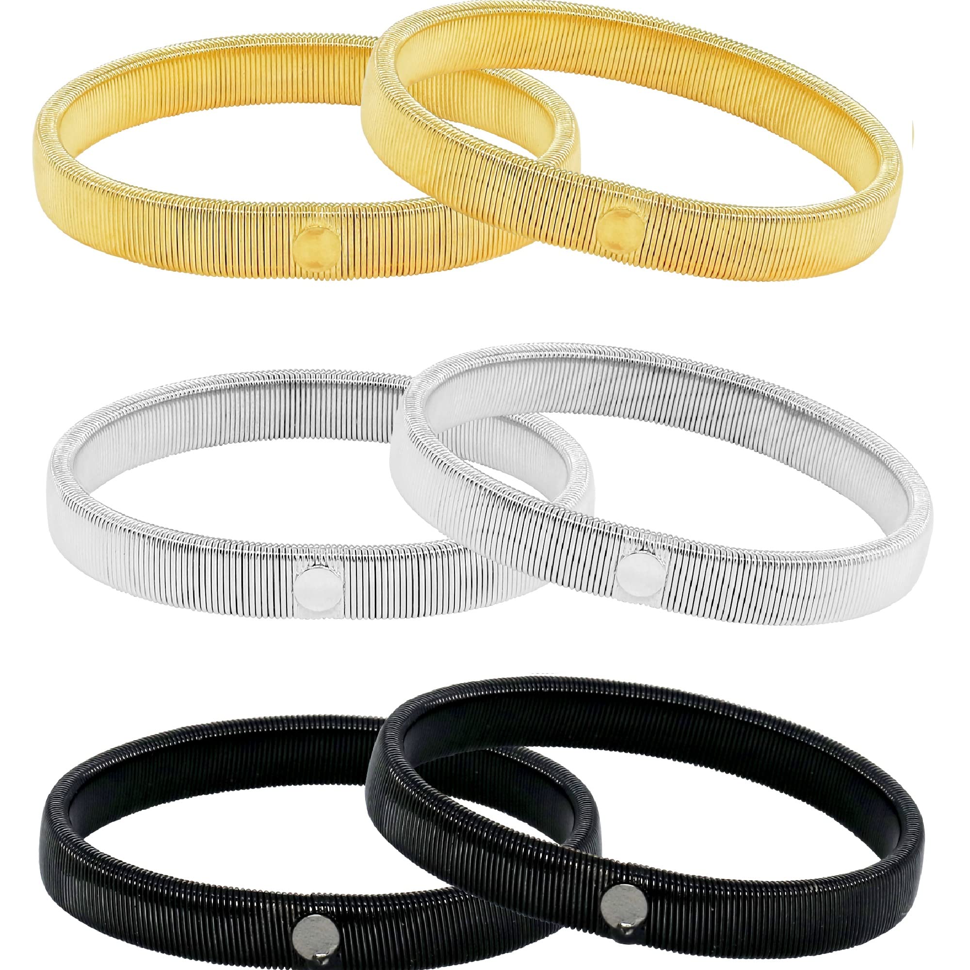 Brassards élastiques Pour Chemises - Lot De 6 Paires - Ajustables, Antidérapants - Homme Et Femme - 3