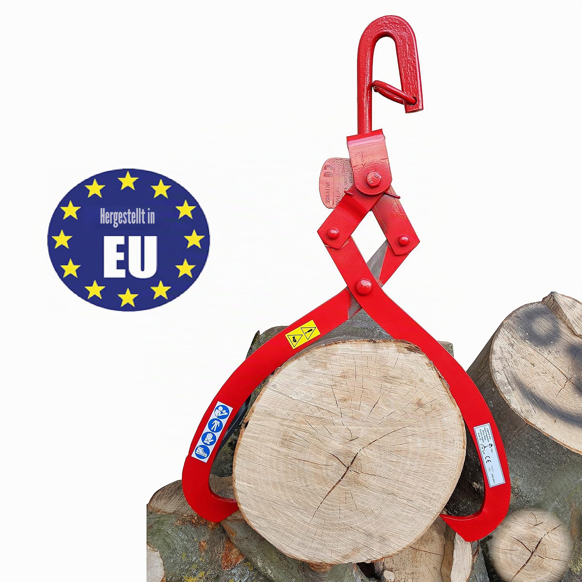 CROSSFER Schleppzange 1500Kg für Holz mit rotierendem Wirbel, bodenschonende Holzstamm Rückezange für die Forstwirtschaft mit 55cm Öffnung