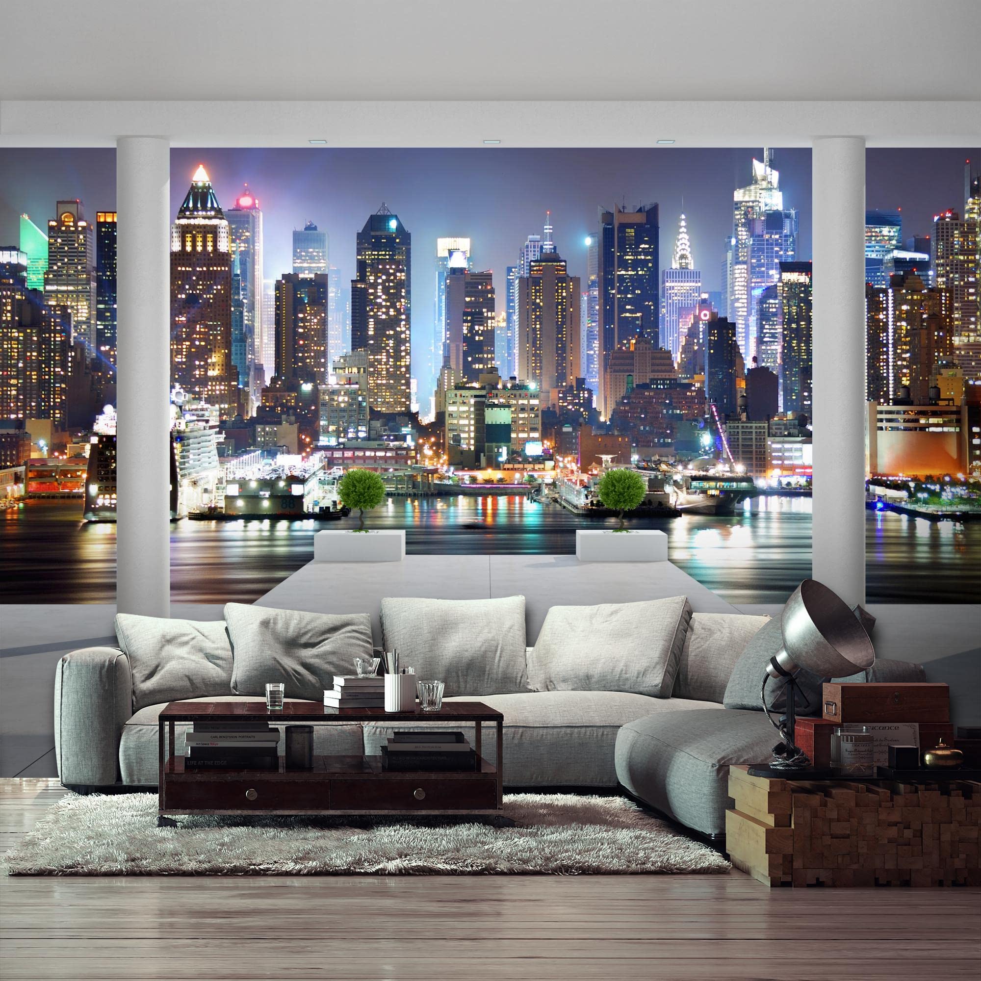 Runa Art Papel tapiz fotográfico Balcón Nueva York Moderna Lana Sala Cuarto Salón - Made in Germany - Vistoso 9204010c