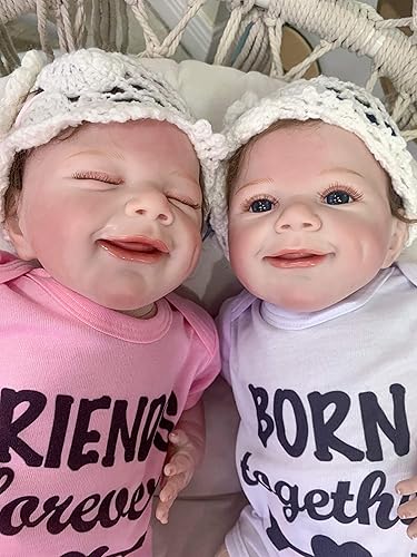 Miniatura 4 de Muñecas de bebé Reborn de 22 pulgadas sonrientes y dulces niñas con cuerpo de algodón Reborn bebé recién nacido prematuro regalo de Navidad
