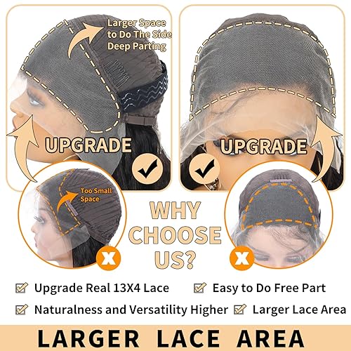 Miniatura 4 de Pelucas de cabello humano ondulado profundo con encaje frontal transparente HD de 13 x 4 pulgadas, pelucas de cabello humano para mujeres negras,