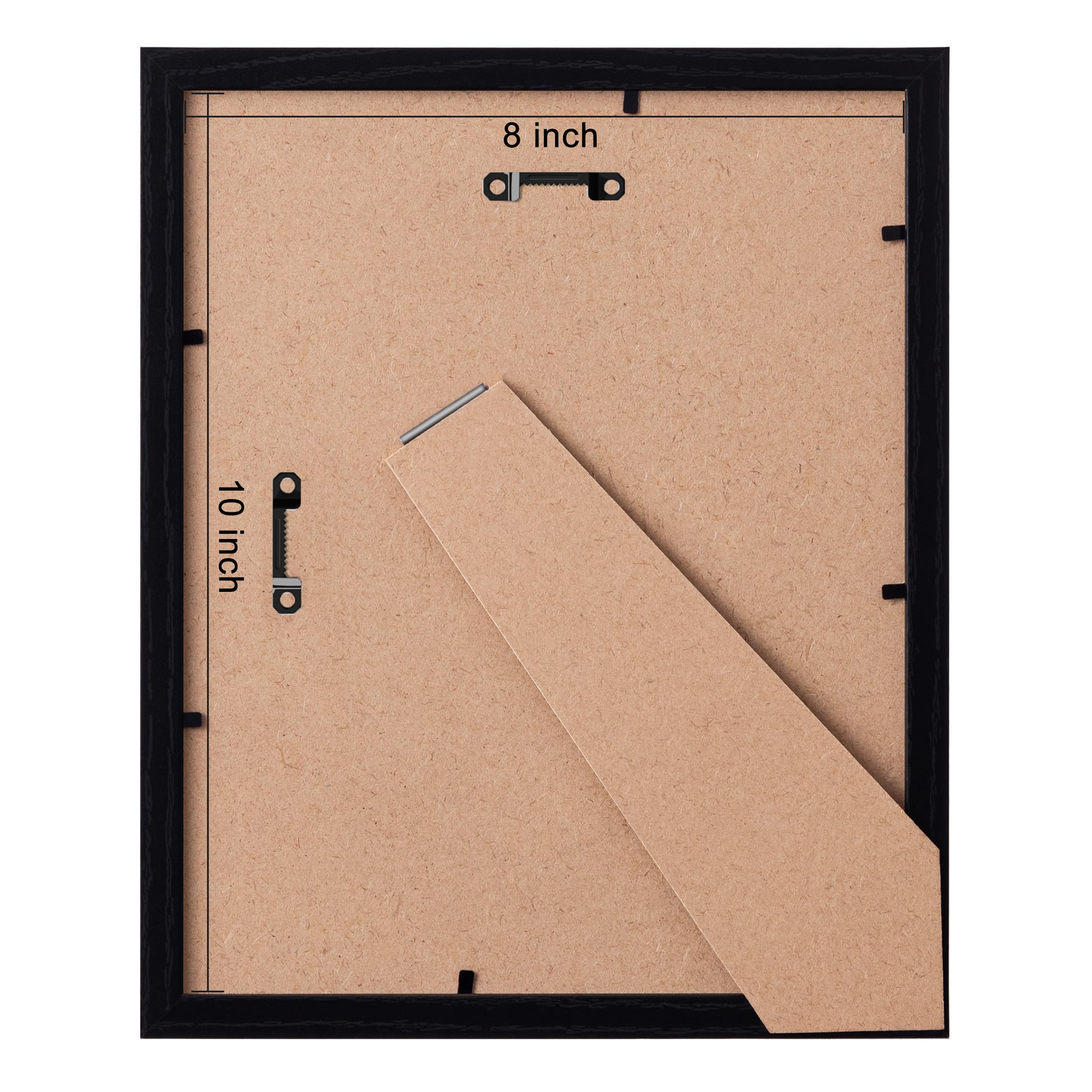 eletecpro 8x10 Picture Frames Set of 10, Picture Frame Collage Wall Decor Display 5x7 Photo With Mat or 8x10 without Mat, Home Decor Gallery Frame for Table Top or Wall Mounting, Black