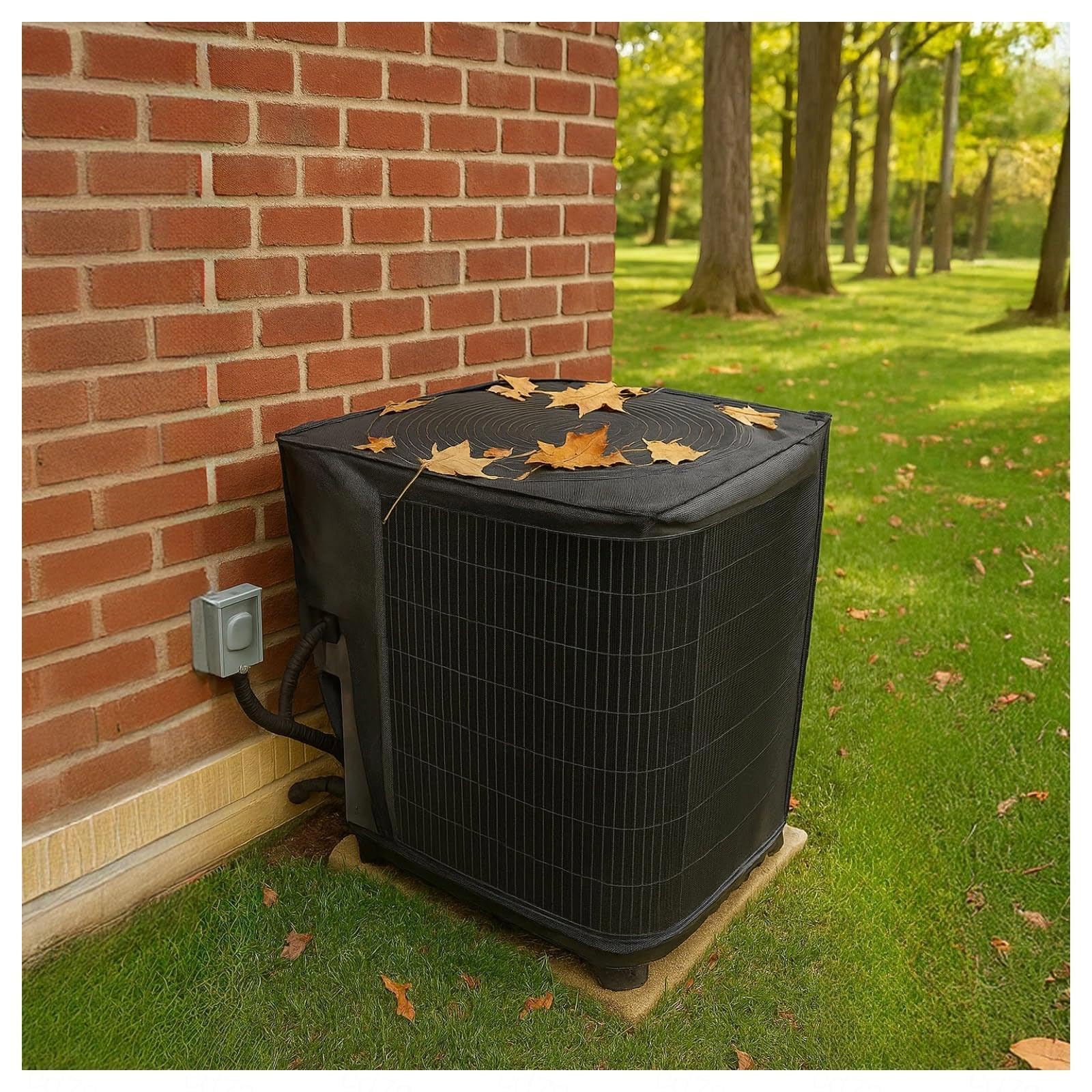 QYMYOZ All-Season Outdoor Air Conditioner Cover, Waterproof Removable Top, Protects Against Leaves, Debris, Weeds & Poplar, Durable Weatherproof AC Unit Protector