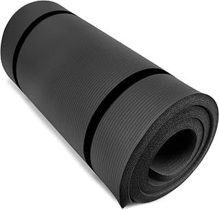Crown Sporting Goods 1" Yoga Cloud Extra Thick Exercise Mat - 72" x 24" with Carry Strap - Exercise Mats for Home Workout - Yoga and Pilates Exercise Workout Mat - 4X Thick Yoga Mat
