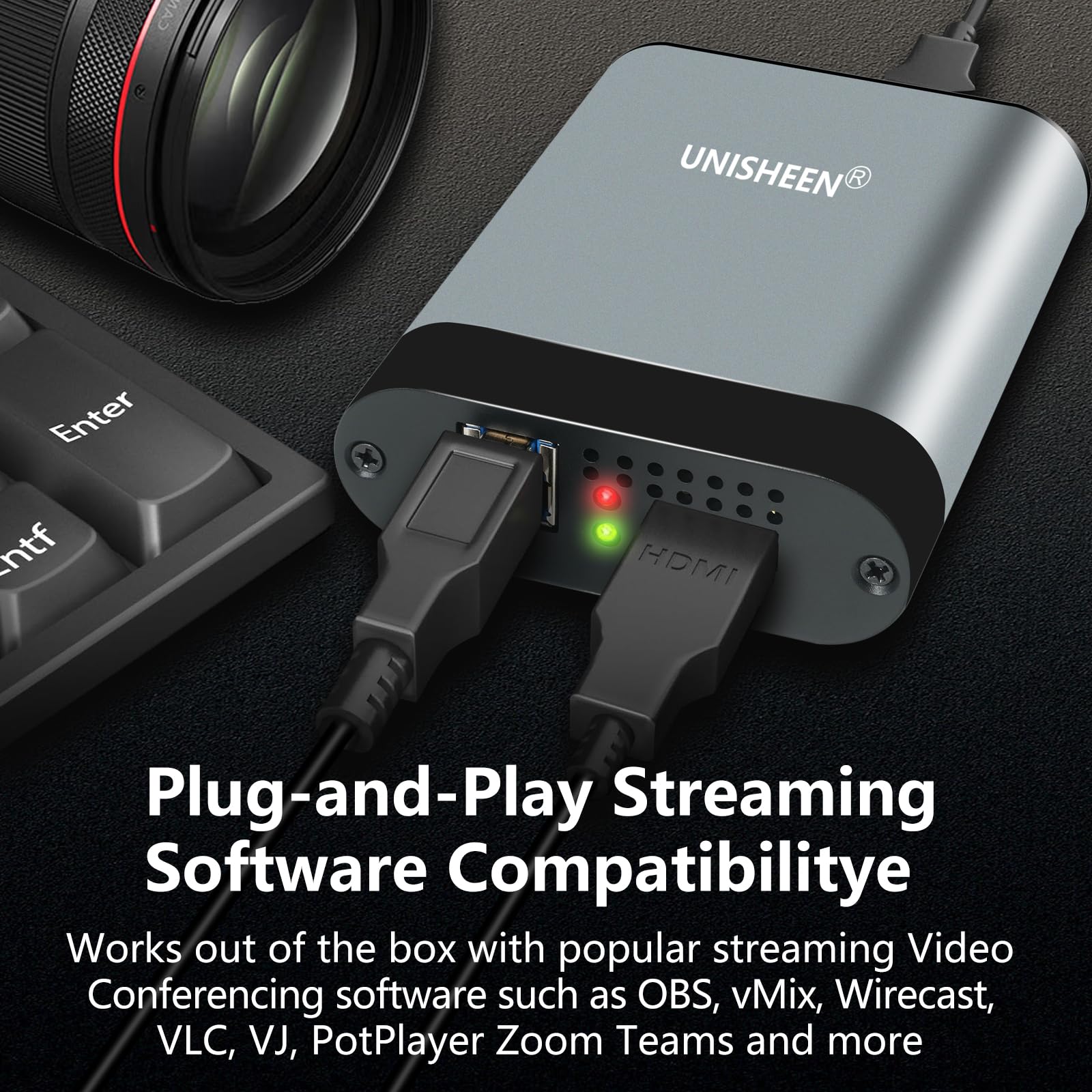 4k HDMI SDI Video Capture Card, 4K30 HDMI to USB 3.0 Capture Card for Streaming Work with Camera/Xbox/PS4/PS5/PC/OBS