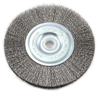 Forney 72743 Wire Wheel Brush, Fine Crimped with 1/2-Inch and 5/8-Inch Arbor, 5-Inch-by-.008-Inch