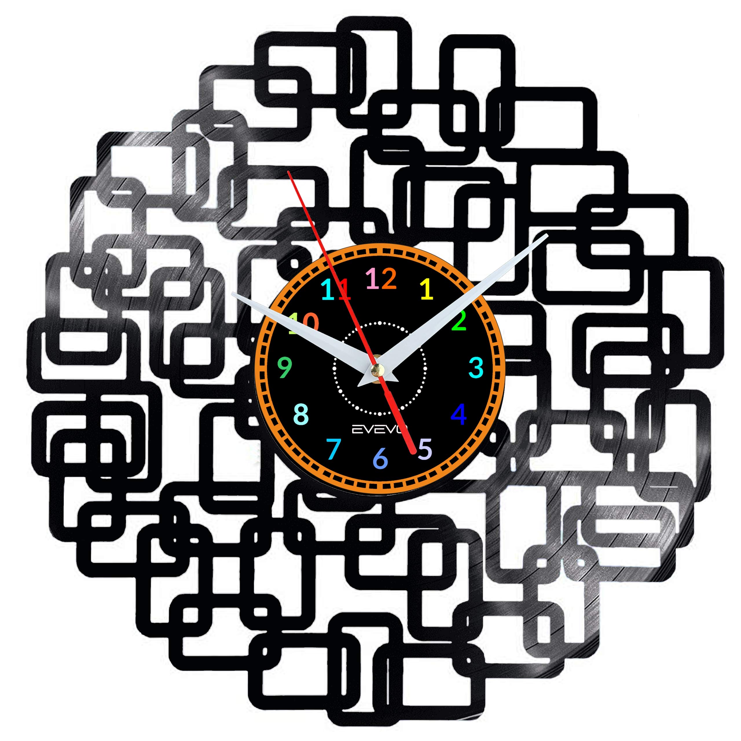 Horloge murale vinyle moderne géométrique plaque décoration intérieure w0569