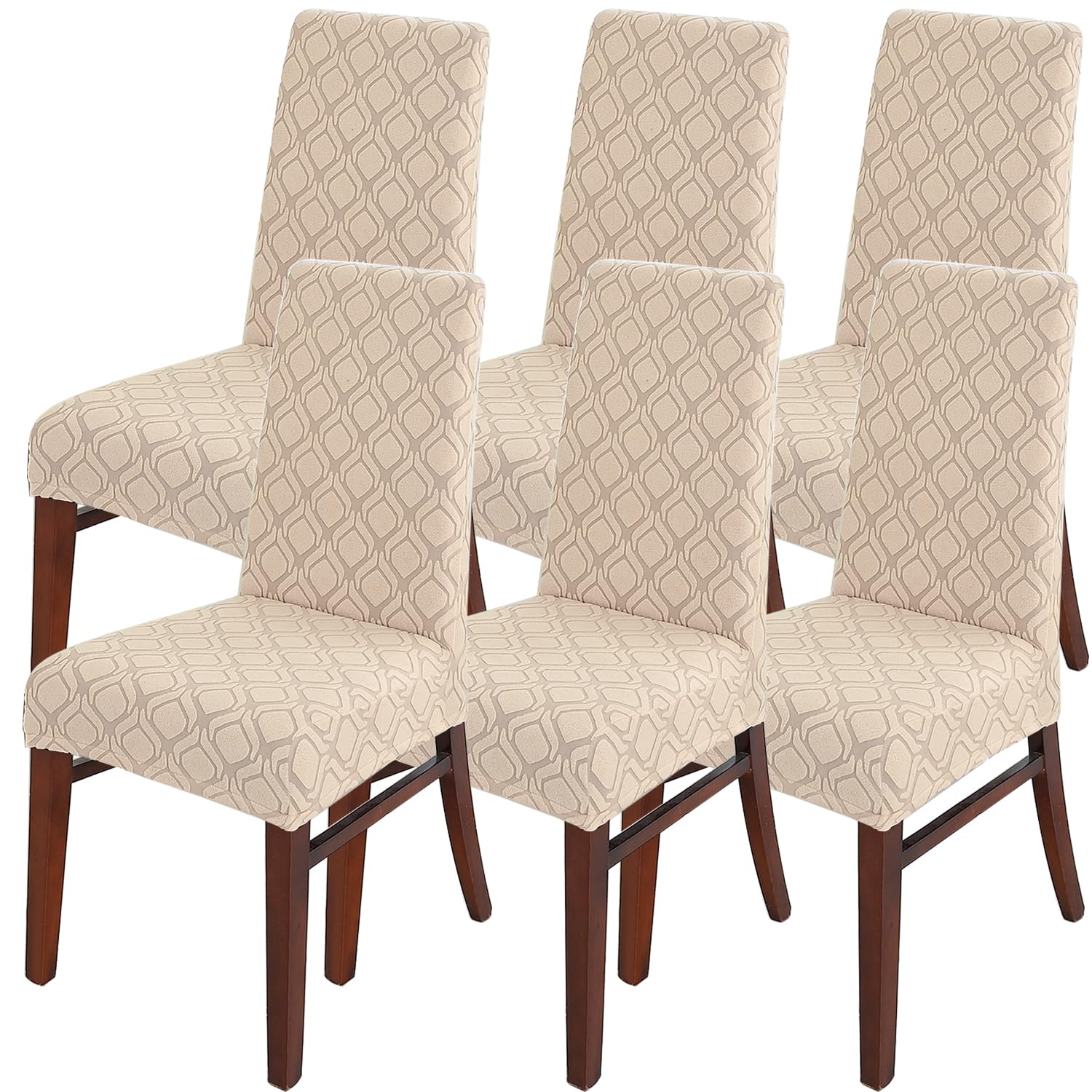 LANSHENG Dining Chair Covers Set of 6, Sand