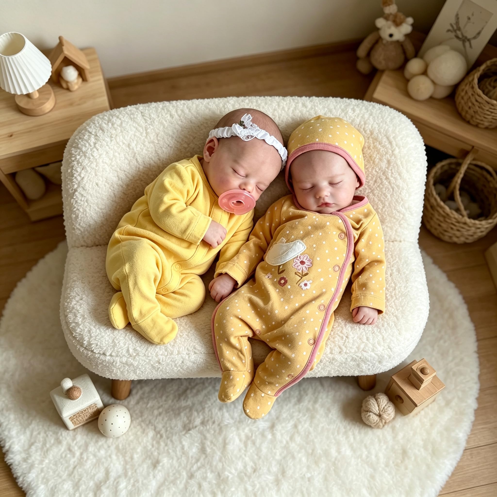 45,7 cm große Silikon-Puppe für Neugeborene, schlafende Mädchen, realistische Neugeborene, Zwillinge, Babypuppen, Schwester, Mädchen, lebensechte weiche Vinyl-Twins, Babys, Spielzeug