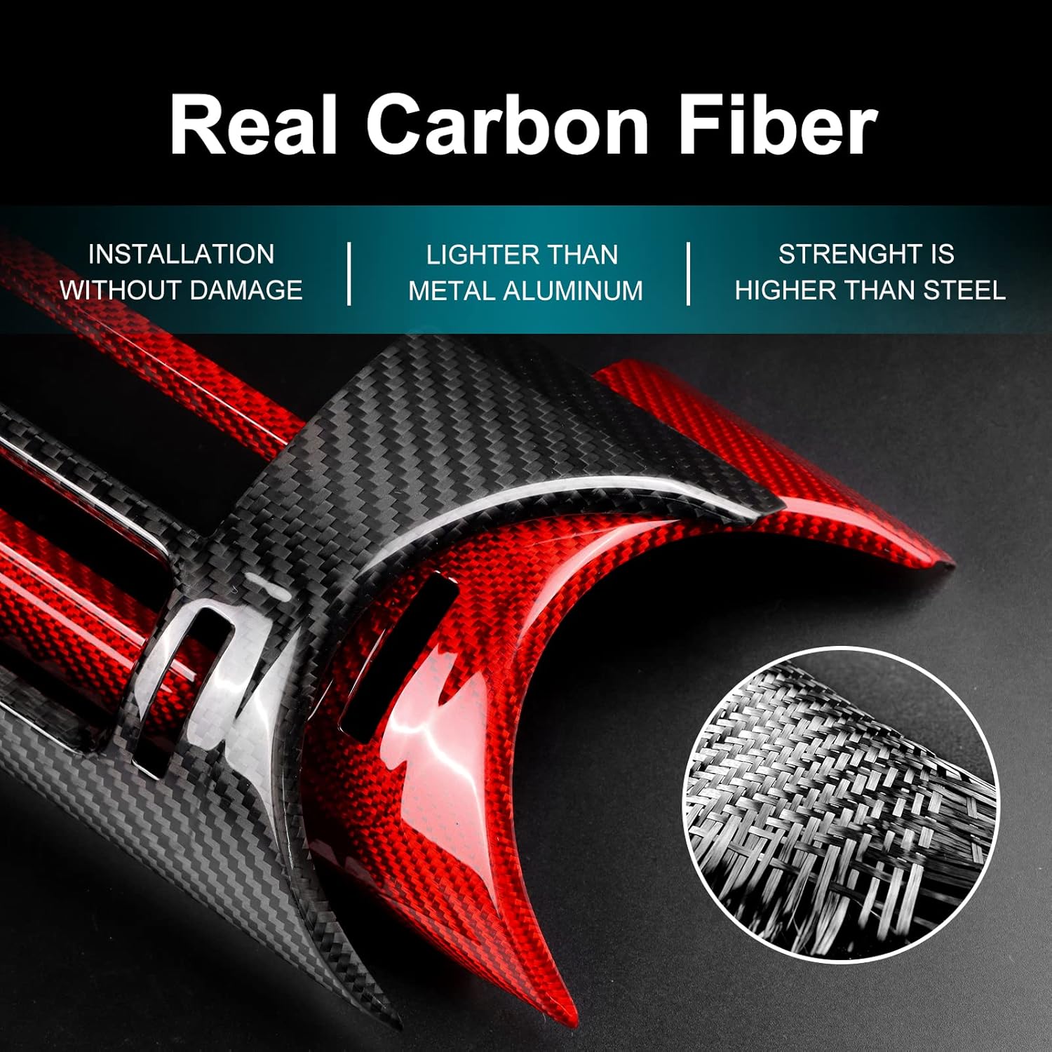 AIRSPEED Hard Carbon Fiber for Subaru BRZ Toyota GR86 2021 2022 2023 2024 2025 2026 Car Air Condition Vent Outlet Cover Center Console Interior Trim Accessories, Black