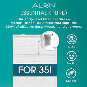 Amazon.com: Alen 35i HEPA Air Purifier, Essential Filter, Covers