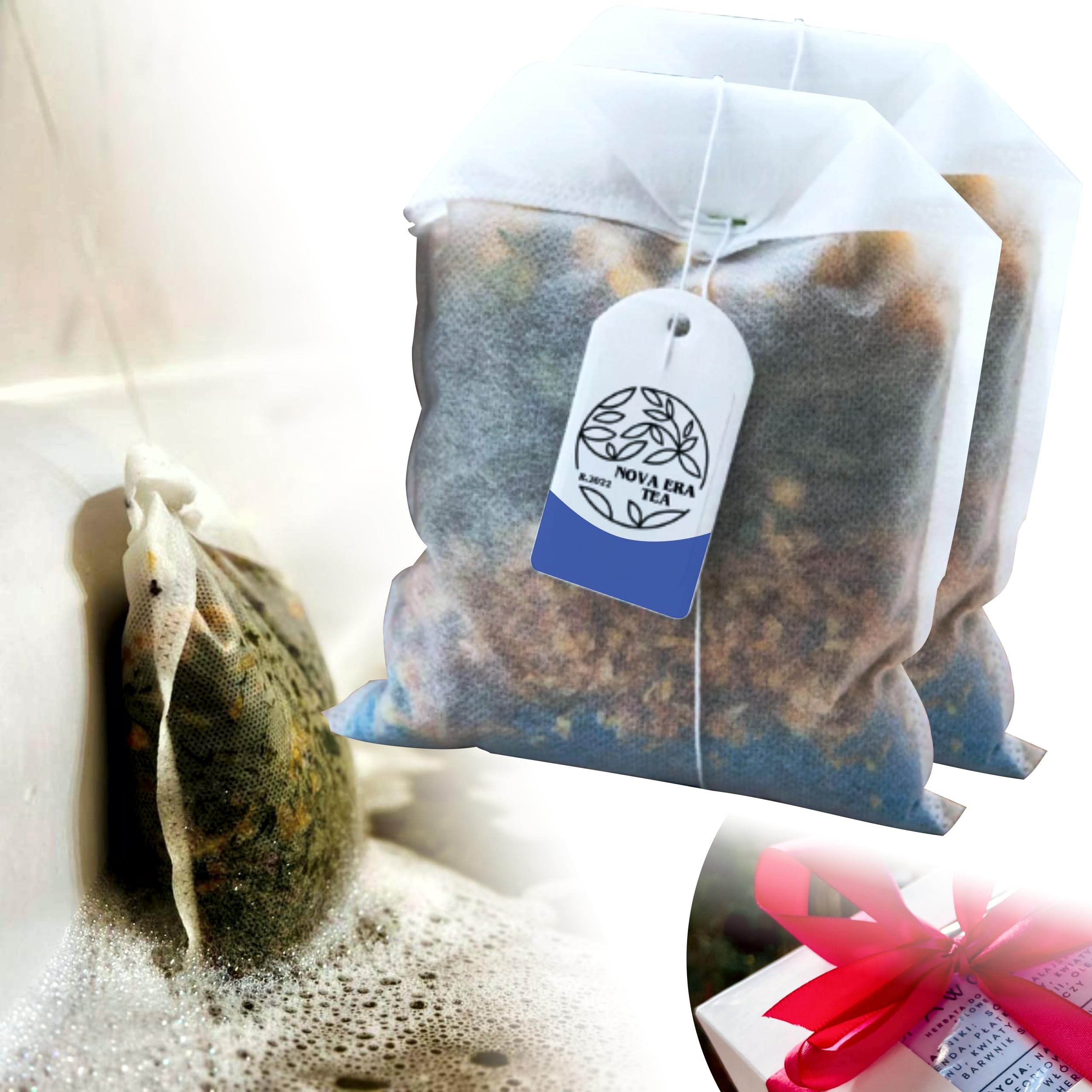 NOVA ERA TEA Natürlicher Handgefertigt Bade-Tee | Aromatherapie, natürlichen Inhaltsstoffen | Himalayasalz, ätherischen Ölen, Kräutern – Hautpflege, Entspannung, Wellness-Bad (Relax)