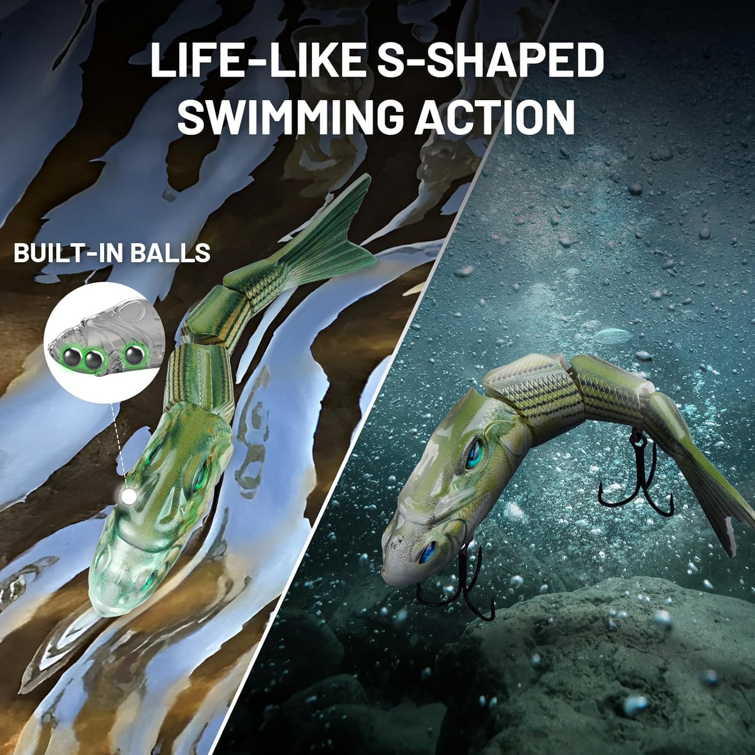 Handing Swimbaits for Bass Pike Walleye, 3 Pieces Lifelike Multi-Jointed Fishing Lures with Mustad Hooks, Fishing Bait for Freshwater and Saltwater - Image 4