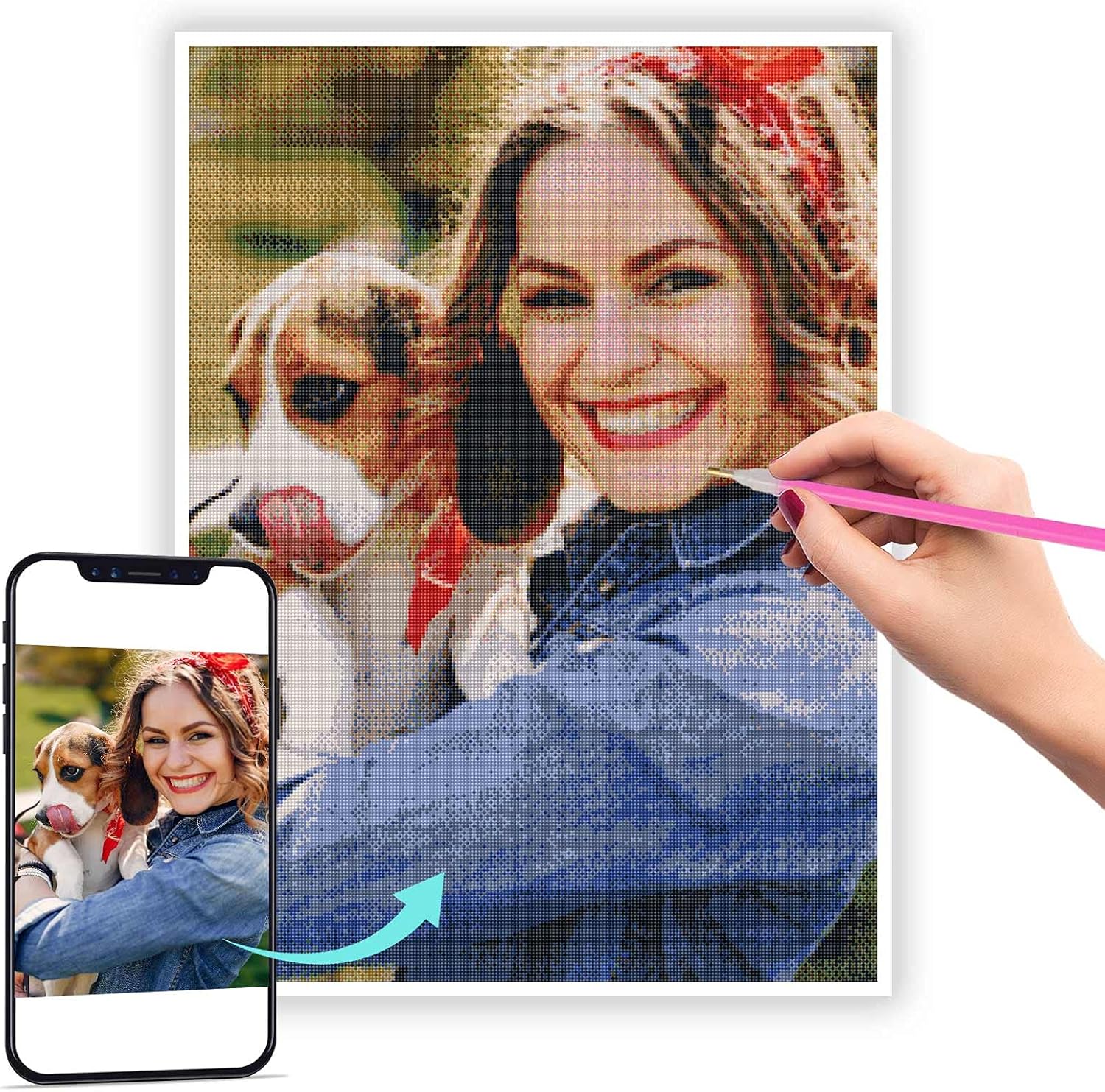 5D Full Drill Custom Diamond Painting by Numbers kitCrystal Rhinestone Diamond