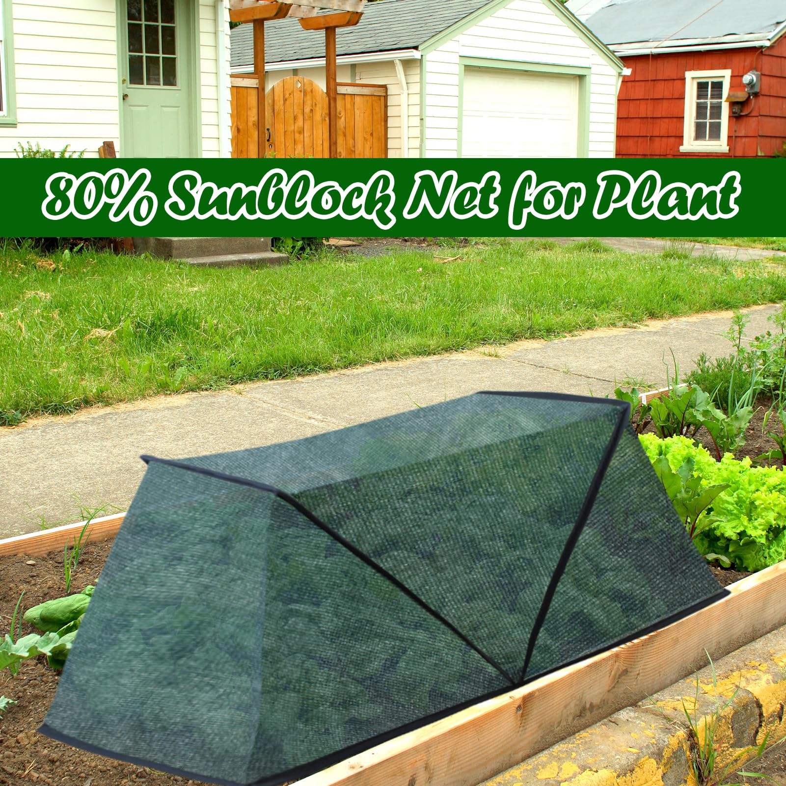 Faltbares Pflanzen-Schattenzelt, keine Installation, Hochbeet, Sonnenschutz, Abdeckung mit Heringen, UV-beständig, Sommerpflanzenschutz, Garten-Sonnenschutz, Stoffnetz für Outdoor-Pflanzen, 81,3 x 33