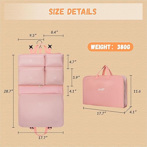 Miniatura 3 de Cubos de embalaje colgantes, bolsas de ropa para viajes y almacenamiento, bolsas de ropa de viaje para hombres y mujeres con 5 bolsillos de color