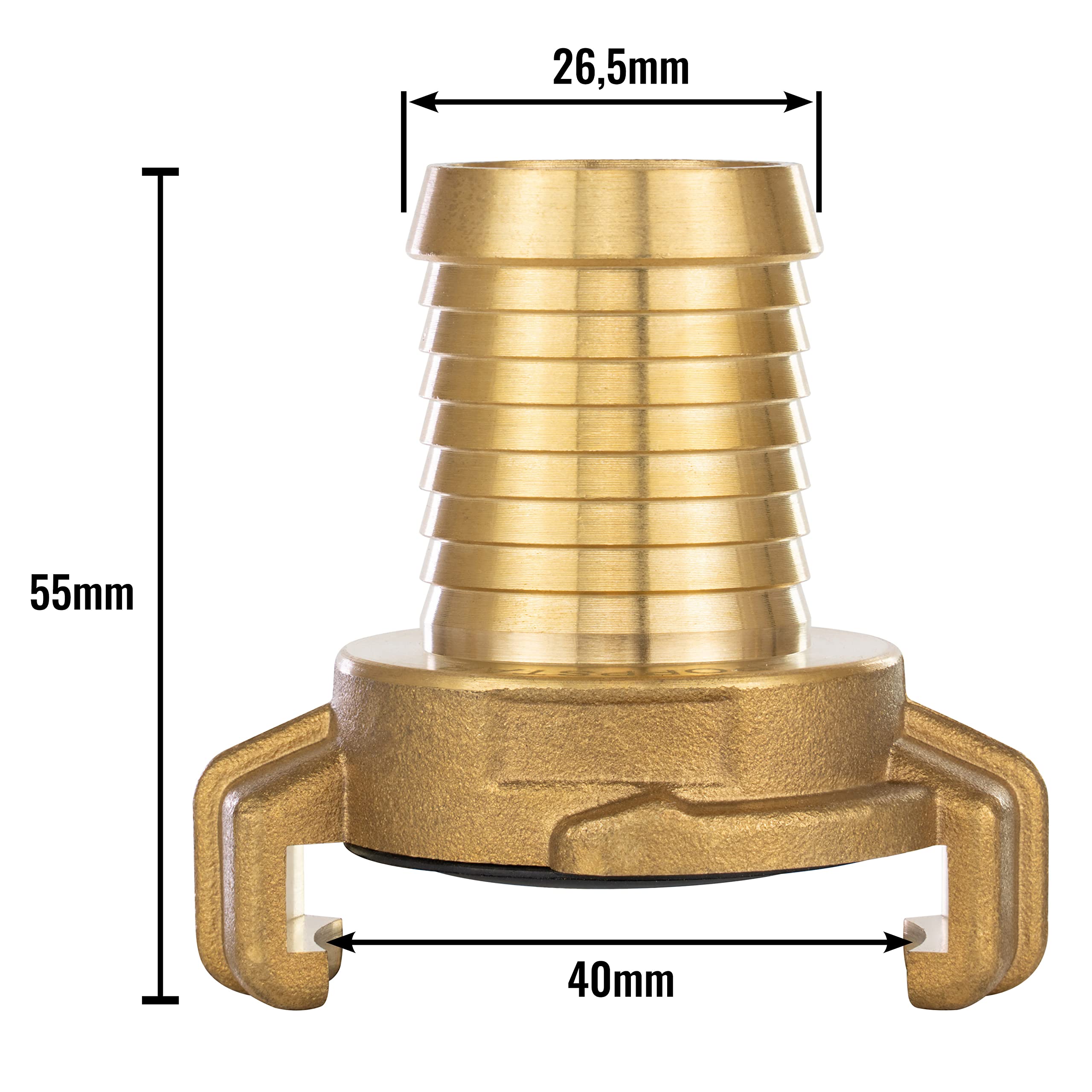 Poppstar Set of 2 Brass Quick Coupling 1 inch Grommet (Connector to 1 inch Hose Grommet), for 25 mm Hose Inner Diameter - Image 2