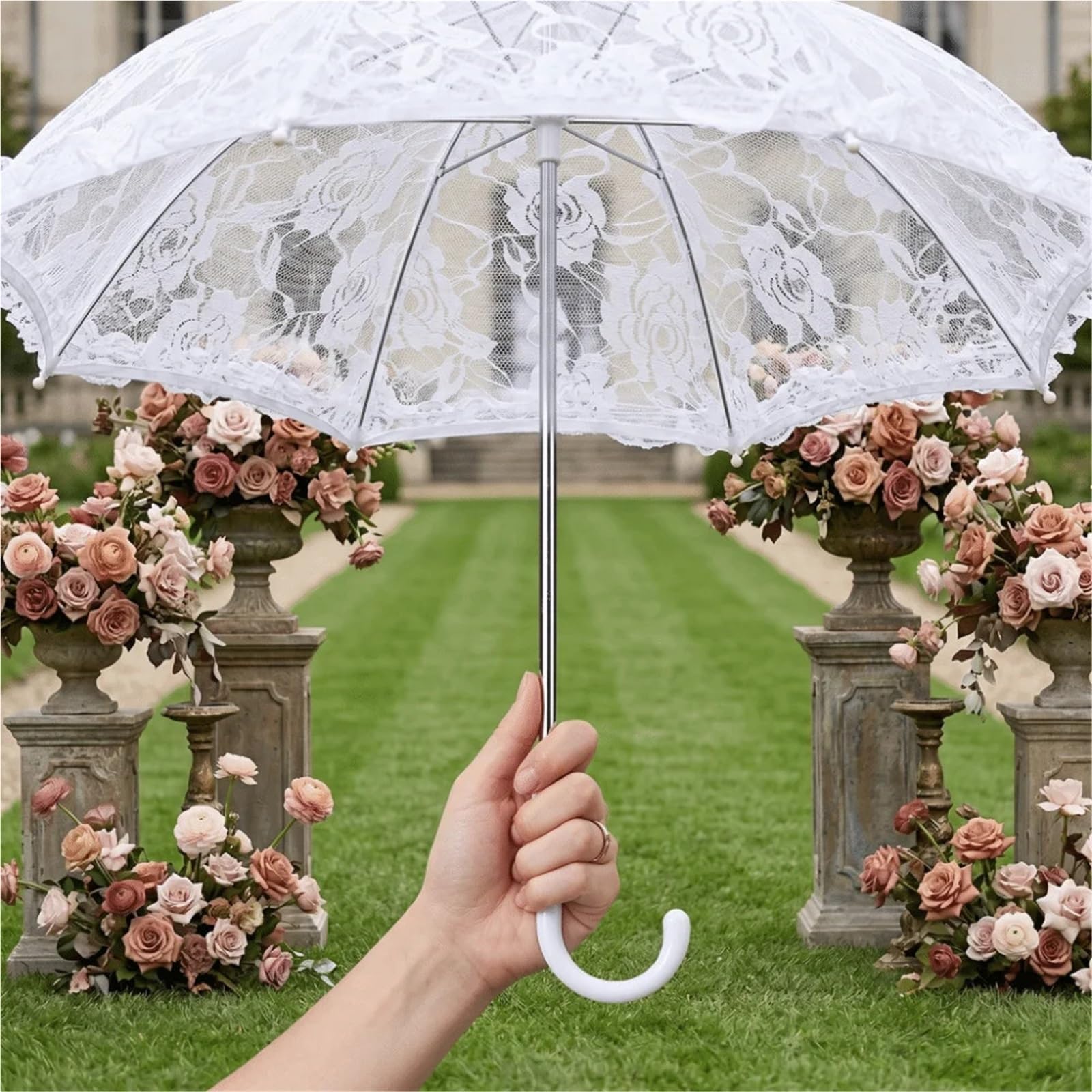 Parapluies en dentelle ajourés for femmes, 3 pièces Pour La Décoration