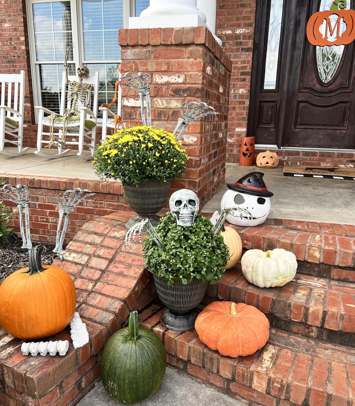 6 szt. Realistyczne słupki szkieletu na Halloween dekoracje na trawnik paliki ogród Halloween szkielet dekoracja