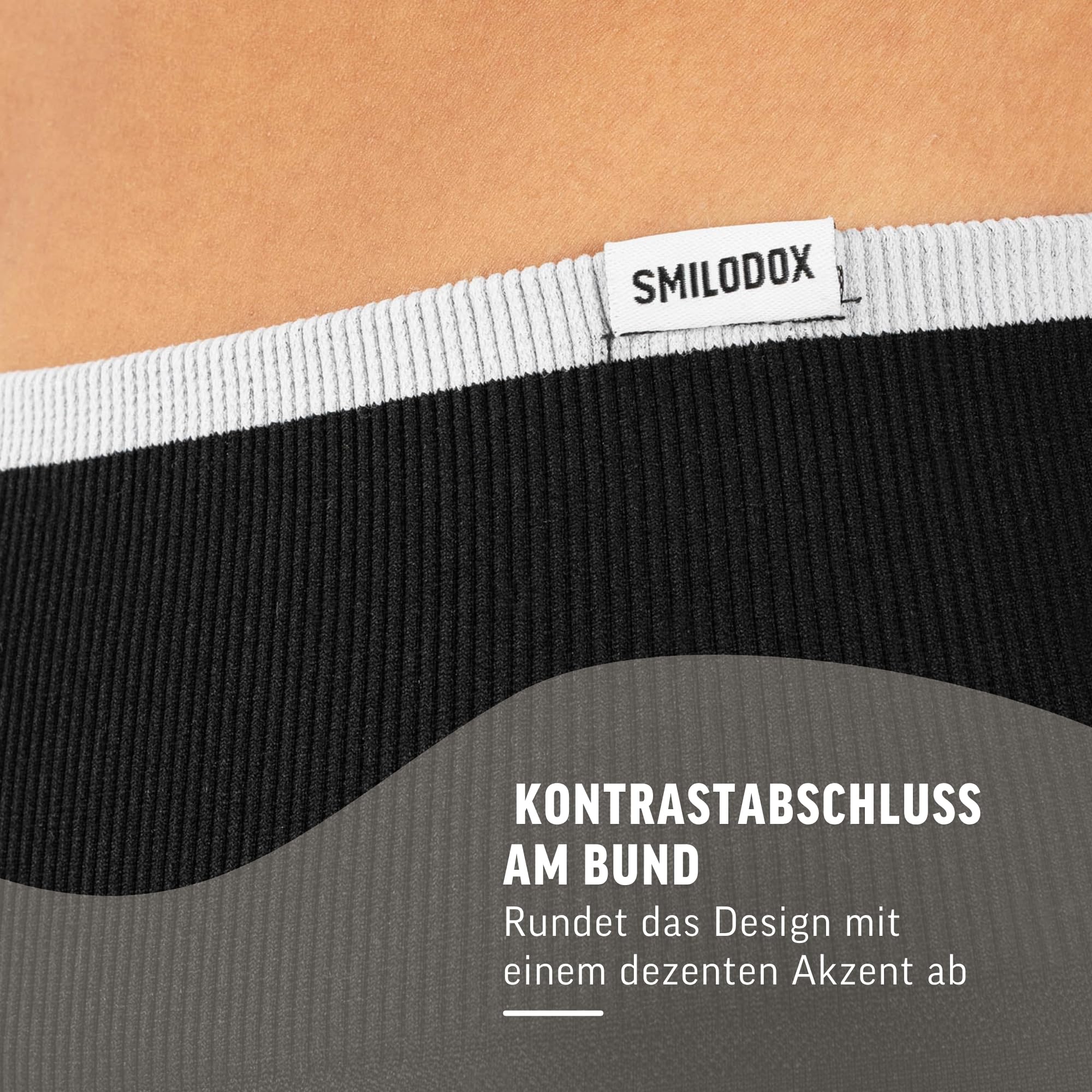 SMILODOX Leggings Damen Jorina High Waist Shaped Fit Seamless Sportleggings mit V-Shape Detail & Rippbund, figurbetonte Gym Leggings, Fitnesshose für Training, Yoga & Alltag