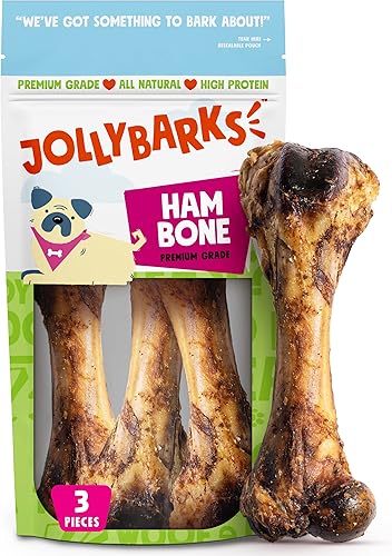 Huesos de fémur de cerdo de 8 pulgadas para perros, huesos grandes para perros grandes, huesos de jamón gourmet para masticadores agresivos, paquete