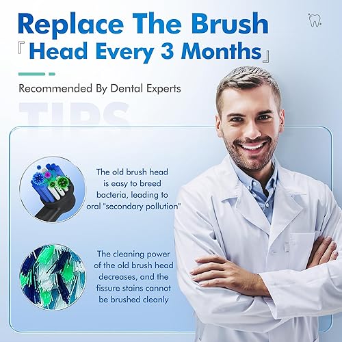 Miniatura 5 de Keosaa Cabezales de repuesto compatibles con Oral B, paquete de 8 cabezales de cepillo de dientes eléctricos profesionales (negro)