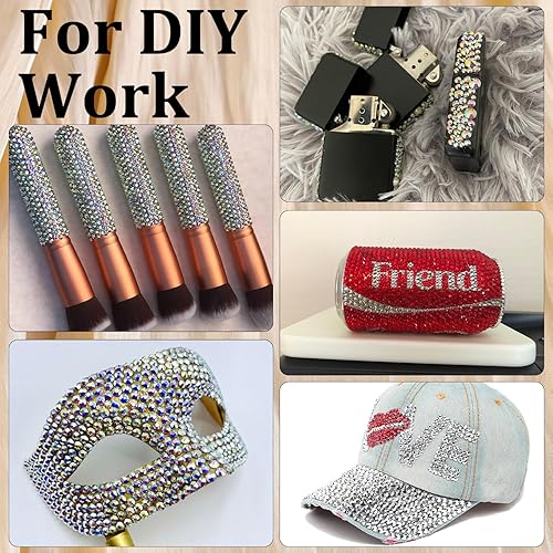 Miniatura 7 de Diamantes de imitación para uñas, kit de manicura con gel de pegamento de diamantes de imitación, piedras preciosas AB de cristal con parte trasera