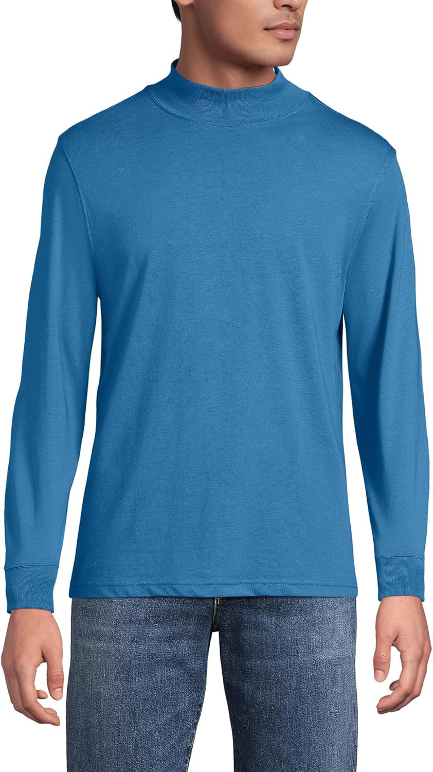 Lands’ End Men’s Super-T Cotton-Blend Mock Turtleneck Shirt