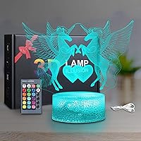 Vista 7 de Palawell Lámpara de unicornio regalos de unicornios para niñas, luz nocturna de unicornio, 16 cambios de color, control remoto y control táctil como
