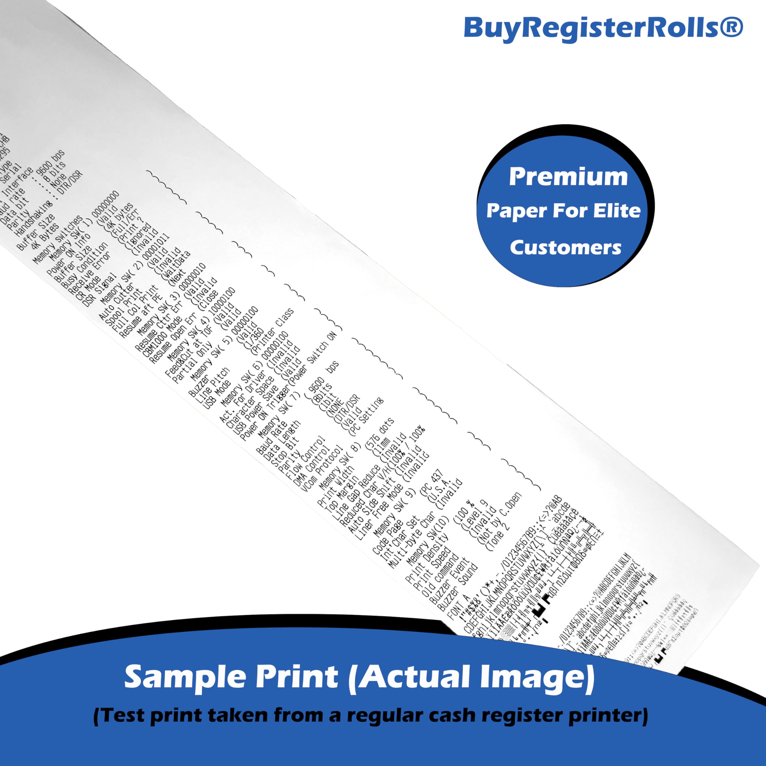 Rollos de papel térmico de 80 g/m² extra grandes (24 rollos) de 3 1/8 x 230 pulgadas (longitud térmica pesada de 200 a 230 pies) se adapta a todas las impresoras de caja registradora Clover POS de