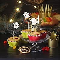 Vista 25 de Rsstarxi Paquete de 36 adornos para cupcakes de Halloween, bruja, fantasma, magdalenas, murciélagos, arañas, gatos, decoración de pasteles