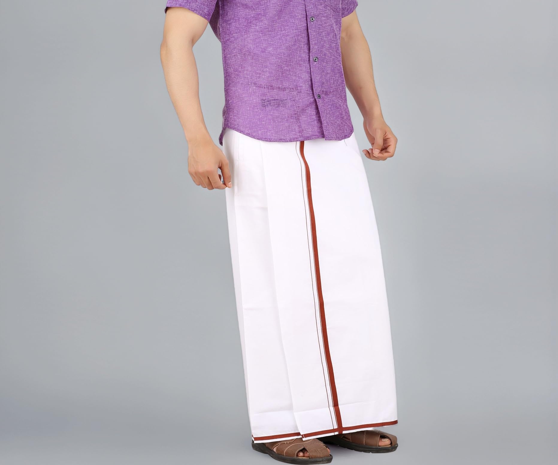 PRAKASAM COTTON Mens White cotton Dhoti