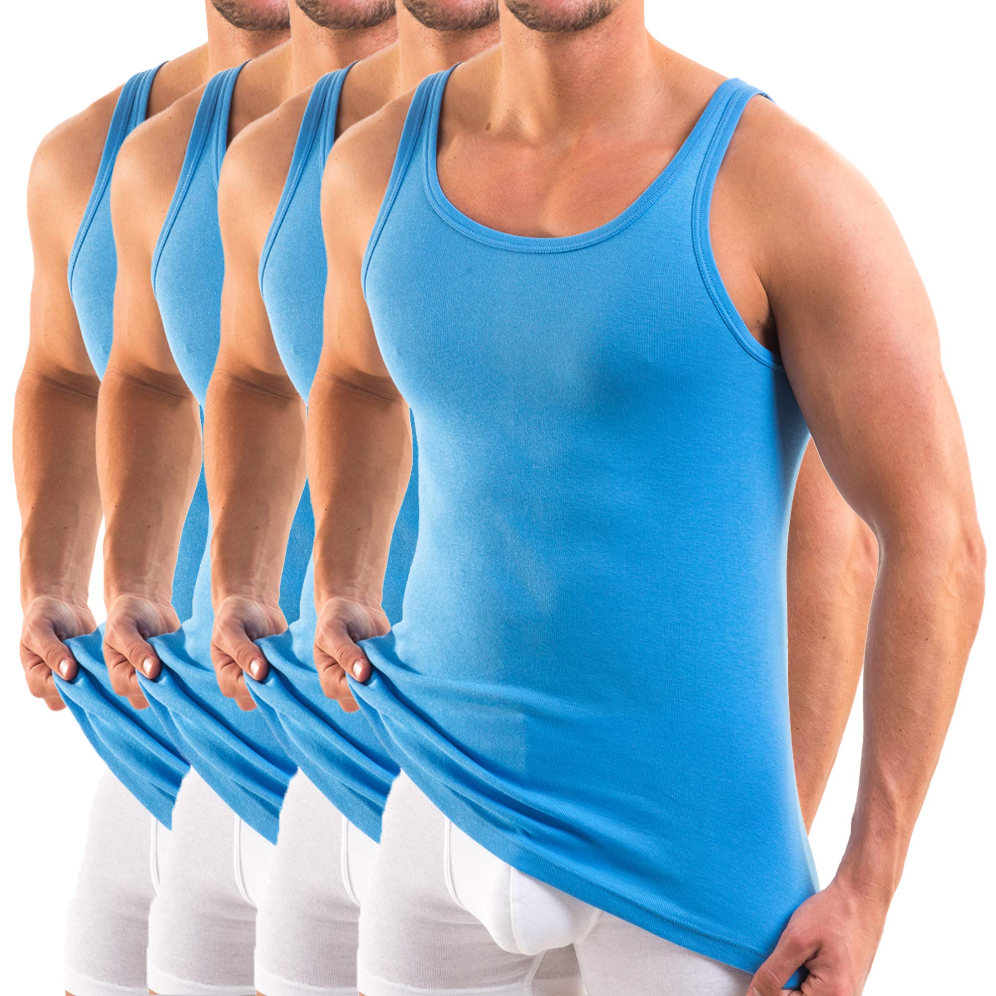 HERMKO 3000 4-pak męski tank top (inne kolory) bawełna ekologiczna