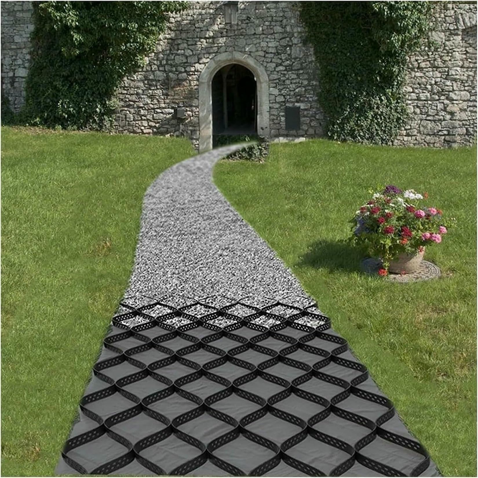 Grille de gravière haute résistance 1800 lb pour stabilisation d'allée durable