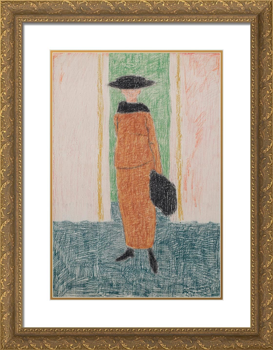 ArtDirect Spilliaert, Leon 19x24 Gold Ornate Framed Art Print with Double Matting Titled: At the Exhibition
