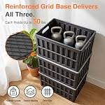 Citylife 65L Collapsible Storage Bins with Lids Plastic Storage Containers for Organizing Stackable Storage Box Large Heavy Duty Utility Crates, 2 Packs