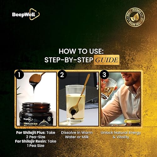 Miniatura 4 de Resina Shilajit natural (80 porciones) + extracto de ashwagandha y pimienta negra (50 porciones)  Combo orgánico 2 en 1  85% ácido fúlvico, grado