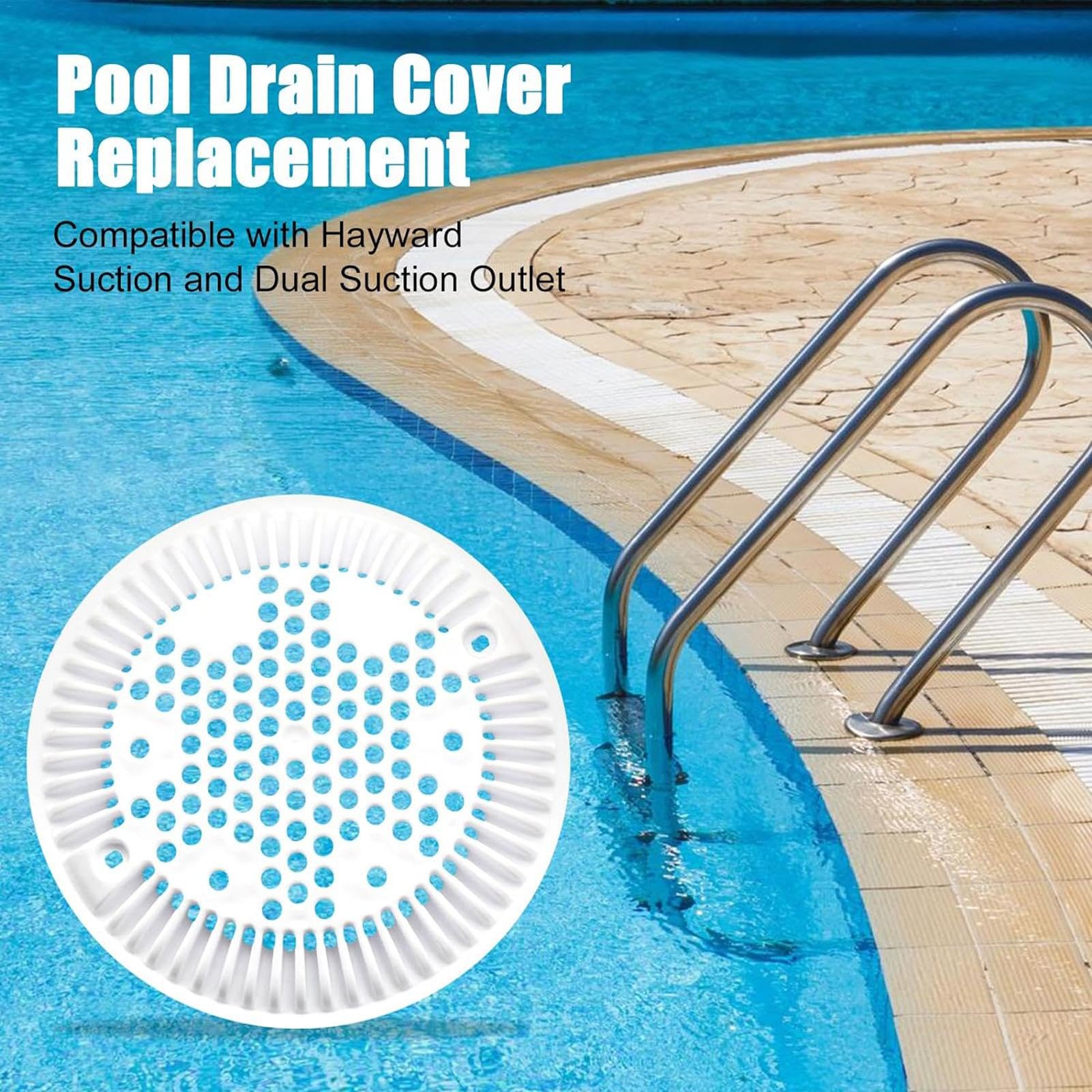 Generisch Reemplazo de la rejilla principal de la piscina, cubierta de desagüe de piscina | Tamices efectivos para desagües - Repuestos para piscinas y spa, cubierta antiremolinos de desagüe de
