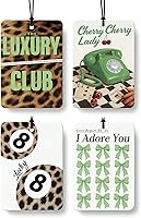 Vista 24 de Ambientador de coche con estampado retro de guepardo, 4 piezas, estampado de leopardo, 8 bolas de la suerte, ambientador colgante para el hogar